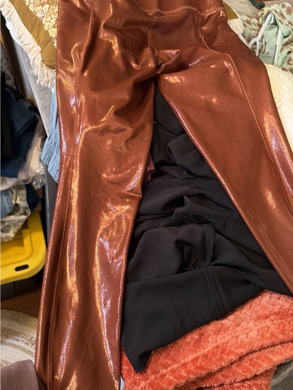 Athleta Shiny Copper-Like Leggings